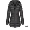 Plus Storlekskläder för kvinnor Vinter Koreansk Casual Solid Hooded Cotton-Padded Mid-Length Slim-Fitting Padded Warm Down Jacket 211007