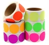 colors pink yellow green blank Adhesive Stickers 500PCS Roll 1inch DIY write Round Label For Holiday Presents Business