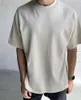Qualité solide T-shirt hommes femmes blanc haute rue T-shirt à l'intérieur de l'étiquette hauts à manches courtes