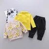 Primavera Moda Autunno Bambini Ragazzi Ragazze Vestiti Bambini Giacca di velluto spesso T-shirt Pantaloni 3 pezzi / set Abbigliamento bambino Set Tute X0902