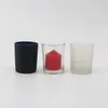 2021 Ny grossist 5x6cm Svart Vit Röd Matt Transparent Glas Candle Tom Cup DIY Candle Container