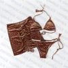 Costume da bagno da donna in jacquard Costume da bagno bikini in velluto a tre pezzi Costume da bagno da donna alla moda