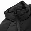 Invierno Black Men's Chalecos por el dispositivo de calentamiento corporal de la chaqueta sin mangas de pareja espesada Color sólido simple en Europa y América Fondo conjunta Moda