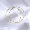 50/60mm Super Thin Big Hoop Earrings Female Silver Color Circle Creole Earring Huggies Simple Party Nightclub Jewelry Gifts & Huggie