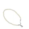 Trendy Jewelry Saturn Pearl with Enamel Tridimensional Lock Necklace for Women2383