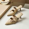 SOPHITINA Concise Elegant Women Sandals High Quality Sheepskin Belt Decoration Pointed Toe Shoes Ladies Mature Sandals PO531 210513