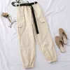 Korobov Neue Frauen BF Stil Frauen Hosen Koreanische Hohe Taille Streetwear Cargo Hosen Weibliche Taschen Jogger 210430