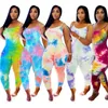 Womens gradient magro macacão moda tendência apertada sling colete tops slim calças playsuit designer verão fêmea casual bodycon jumpsuits