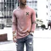 Erkekler Yuvarlak Boyun Kazak Uzun Kollu Dip Gömlek Uzun Kollu T-shirt Boy Tee Üst Oyun Kart Baskı Rahat S 210629
