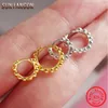 Coppia orecchini a cerchio in argento sterling 925 per donna gioielli da donna con sfera rotonda bellissimo mini orecchini a cerchio per ragazze regalo di fascino F451 Huggie