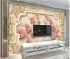 Beställnings- foto bakgrundsbilder 3d väggmålningar tapeter europeisk aristokratisk marmor mönster blomma tv bakgrunds väggpapper för vardagsrum dekoration