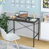 Small Computer Desk Simple Writing Table Office HomeBedroom Furniture for PC Laptop Study with Metal Legs Black 76x100x52cm