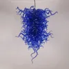 Prachtige murano glazen kroonluchter lamp blauw gekleurde stijlvolle unieke hanglamp armaturen voor eetkamer tafelblad aangepast 24 bij 48 inch