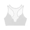 Femmes Mesh Hollow Out Patchwork Soutien-gorge Débardeurs Gilet Crop Tops Bralette Pull Soutien-gorge sans fil High Support Bodycon Slim Vêtements 210623