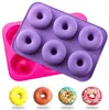 6 holte siliconen donut bakvormen pan niet-stick full-sized veilige schimmel lade maker voor cake biscuit bagels muffins hittebestendigheid