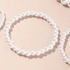 5 pezzi bracciale da donna elasticizzato multistrato gioielli in plastica finta perline braccialetto matrimonio