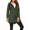 Kvinnors Trench Coats Women Lightweight Raincoat Vattentät Vattentät Utomhus Vandring Jacka Lång regn Jackor Aktiv Rainwear Hooded