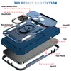 Armor Heavy Duty Shockproof Kickstand magnetic car holder Phone Cases for iPhone 13 12 11 Pro xs Max mini Samsung s21 plus ultra fe Slide window Finger ring dustproof