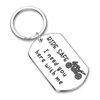 Keychains Fathers Day Ride Safe Keychain Biker Motorcycle Keyring Gift For Him Boyfriend Husband Dad Couples Gifts Driver