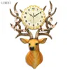 DIY 사슴 머리 크리 에이 티브 큰 크기 벽 북유럽 거실 석영 시계 홈 장식 210414