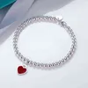 New love bracelet women's niche design feeling pearl round blue heart red heart bracelet gift G1105