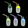 Plastic water bong pipe silicone smoking pipes oil rig bubblers Round freeze cooling cup bubbler
