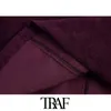 TRAF femmes mode poches latérales velours côtelé Mini jupe Vintage taille haute fermeture éclair mouche femme jupes Mujer 210415
