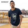 KUEGOU 100% coton mode T-shirt de haute qualité hommes T-shirt à manches courtes mauvais crabe imprimé Streetwear haut d'été grande taille 90012 G1229