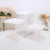 Transparent tårta låda för 10 tums bageri Verktyg Klar plastskärm med bas och lock Födelsedag Juldag Nyår TX0062
