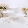 Boîte à gâteaux transparente pour outils de boulangerie de 12 pouces Boîte de présentation en plastique transparent avec base et couvercle Anniversaire Noël Jour Nouvel An TX0062