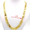 Heavy Men's XXL Chain 24 K Stamep Link Necklace Solid Fine Gold AUTHENTIC FINISH Figaro 12 mm Italian 24 Hallmarked278p