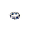 Anello da dito quadrato colorato con zirconi Moissanite Anello da dito in argento sterling 925 Anelli per fedi nuziali per donne Regalo di gioielli di fidanzamento