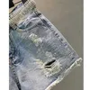 Deat Denim Shorts女性の細い綿のゆるい粗い端ホットドリルホールワイドレッグホットパンツ新しいファッション潮の夏GD887 210428