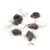 Cat Toys 12st False Mouse Pet Långhåriga svansmöss Ljud Rattling Soft Real Fur Squeaky Toy283T