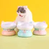 Sakura Pink Cartoon Travel Camp Dog Cat Feeding Bowl Protect cervical vertebra Pet Water Dish Feeder Pot Ceramic Full Package Girlfriend Boyfriend Gift