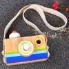 Cartoon Mini Wooden Camera Toy with Multi-Prism Kaleidoscope Pictures Lens Portable