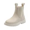 Boots 2021 Autumn And Winter Children's Pure Color British Style Boys Small Leather Girls Shoes