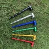 Wholesale Bamboo Aluminumt Metal Smoking Pipe 125 MM Long Shisha Hookah Pipes Mix Colors Portable Straight Type