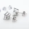 Autentico orecchini in argento sterling 925 con perno 8mm zircone cubico quadrato geometrico orecchini pendenti per le donne regalo di gioielli da sposa XE0753816647