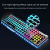 Punk version 104 Keys USB Wired LED Backlit Axis Gaming Mechanical Keyboard Desktop Uppgraderad av knoppen