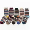 Chaussettes pour hommes 5 paires marque hiver laine épaissir mouton chaud hommes style rétro coloré mode homme pour bottes de neige