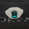 OEVAS 100% 925 Sterling Silver Wedding Rings For Women High Carbon Diamond Emerald Engagement Party Fine Jewelry Gifts Wholesale