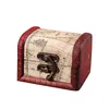 Vintage sieraden doos organizer opslag case mini hout wereld kaart patroon metalen container handgemaakte houten kleine dozen W0203