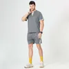 Men's Tracksuits Men's Short Sleeve Summer Outdoor Sports Suit Boy Loose Running Large Size Breathable Ultra Thin Ice Quick Drying Two