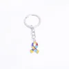 Kreativ pussel Keychain Pendant DIY Metal Keychain Bagage Dekoration Keyring Gift Jigsaw Nyckelring