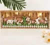 新しいイースターの木製の工芸品のおもちゃLEDライトのウサギの花イースターの装飾の家のパーティー照明デスクトップ飾りW1
