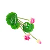 Decorative Flowers & Wreaths Simulation Lotus Flower Leaf Silk Artificial Plant For Courtyard Decoration Fake Decor Room Home