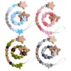 DIY Baby Pacifier Holders Clips Chain silicone teething beads newborn Chew Toys teether silicone infant toys Strap Chain 2pcs/set D248