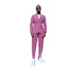 Costume 2 pièces rose pour hommes, sur mesure, avec ceinture, Style moderne, décontracté, col cranté, costume de fête, Business, Bla314Q