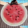 Handtuch Home Textilien Garten Wassermelone Orange Mikrofaser Runder Strand Obst Dicke Dusche Badetücher Sommer Schwimmen Kreismatte mit Quasten